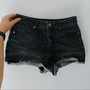 Black high rise shorts